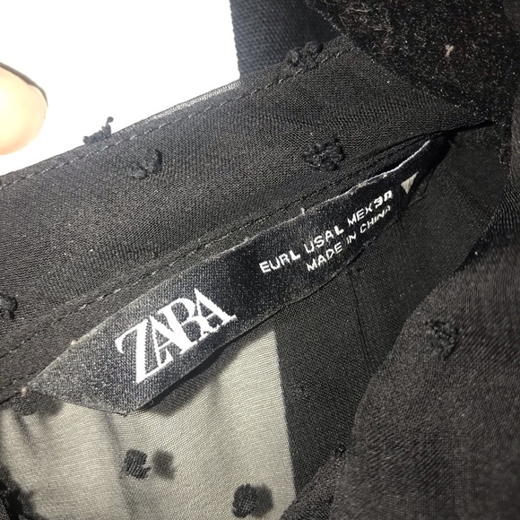 Zara Sheer Polka Dot layered Blouse - Picture 3 of 4